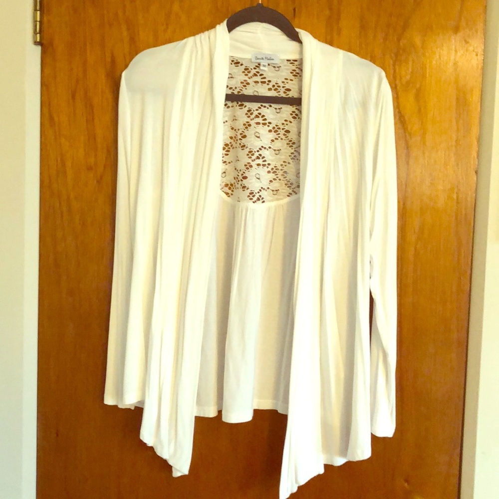 Long sleeve flowing white cardigan